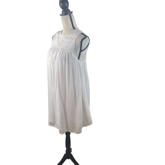 Wilfred White Sleeveless Embroidered Dress XS Lightweight Cotton - Picture 3 of 10